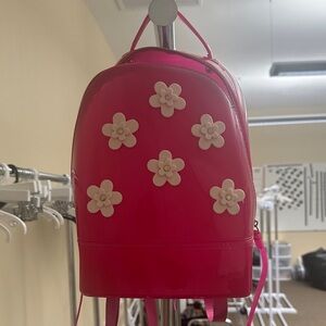 JELLY hot pink  Backpack with White 3D Flower Accents unbranded